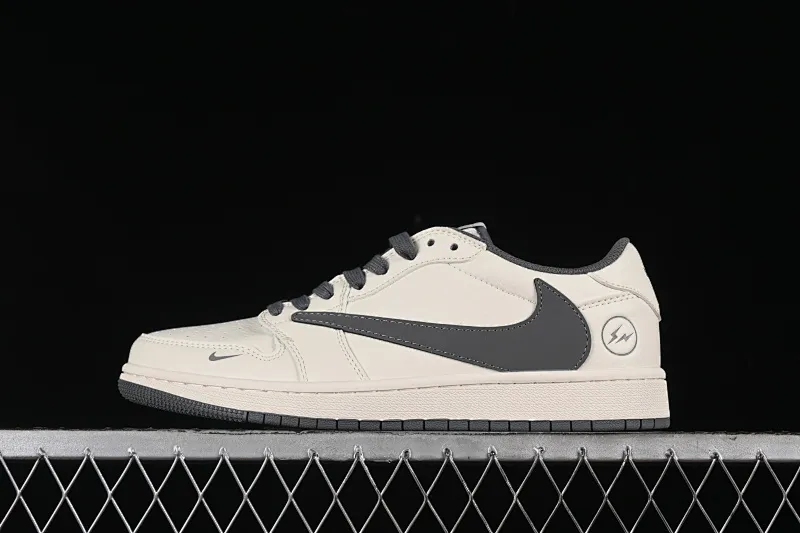 All categories Air Jordan Jordan series basketball shoes Air Jordan 1 Low High-end customized low-top sneakers Travis Scott x Fragment Design x Air Jordan 1 Low OG SP AJ1 Joe 1 Lightning joint-minimalist gray low-top cultural casual sneakers LJ5188-024